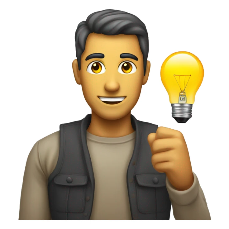 hombre con un bulbo led sticker