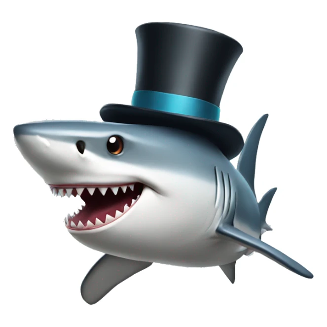 Shark with a top hat sticker