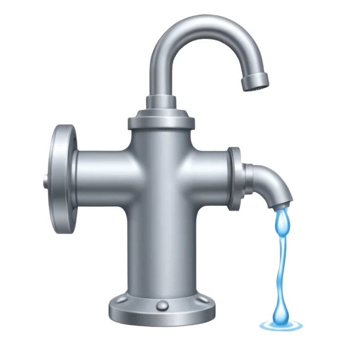 
water pump with a tap, water flows from the tap sticker