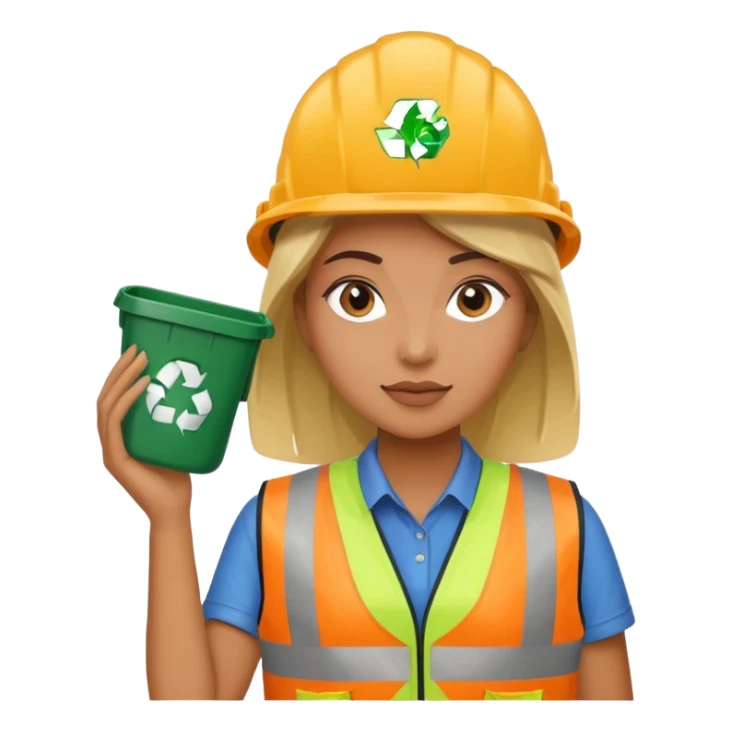 women, Waste Management, safety vest, trash picker sticker