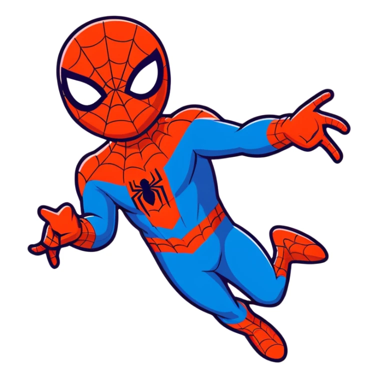 Spider-Man superhero in classic red and blue costume sticker