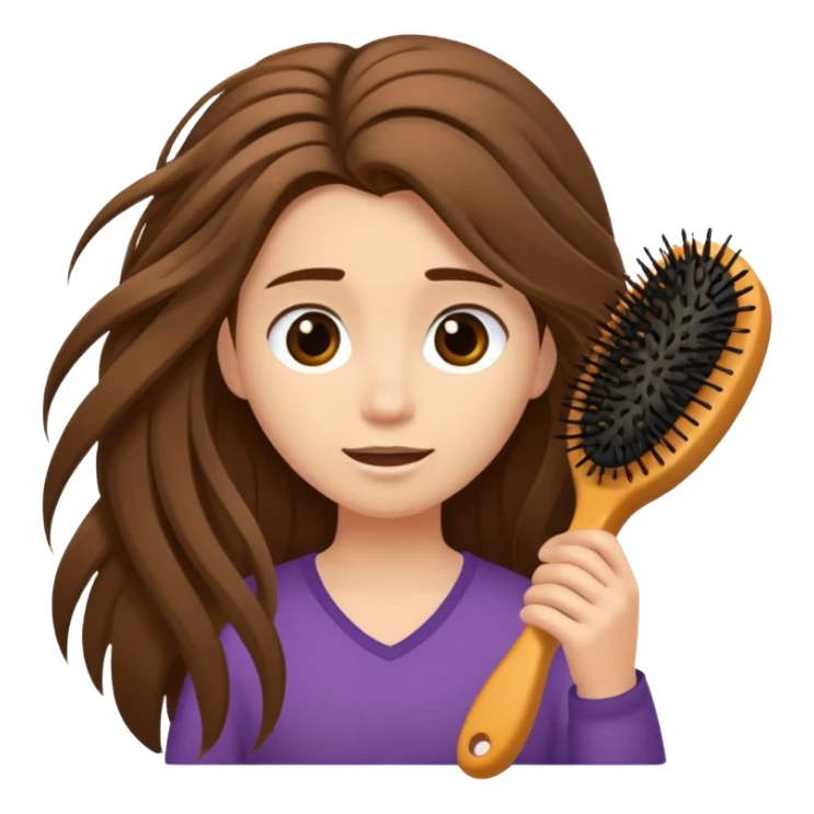 hair brush with hair sticker