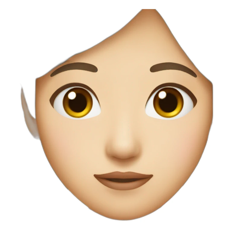 japanese woman brown hair mole under her left eye sticker