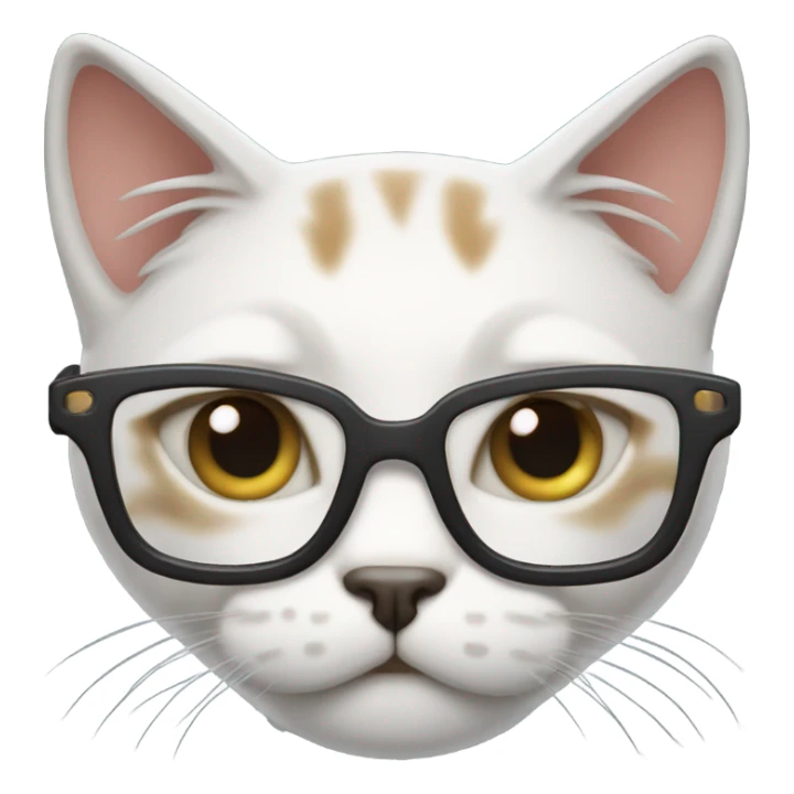 cat with glasses and very tired eyes sticker