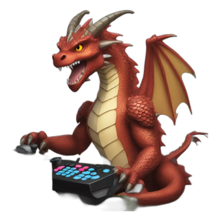 A dragon who play video games sticker