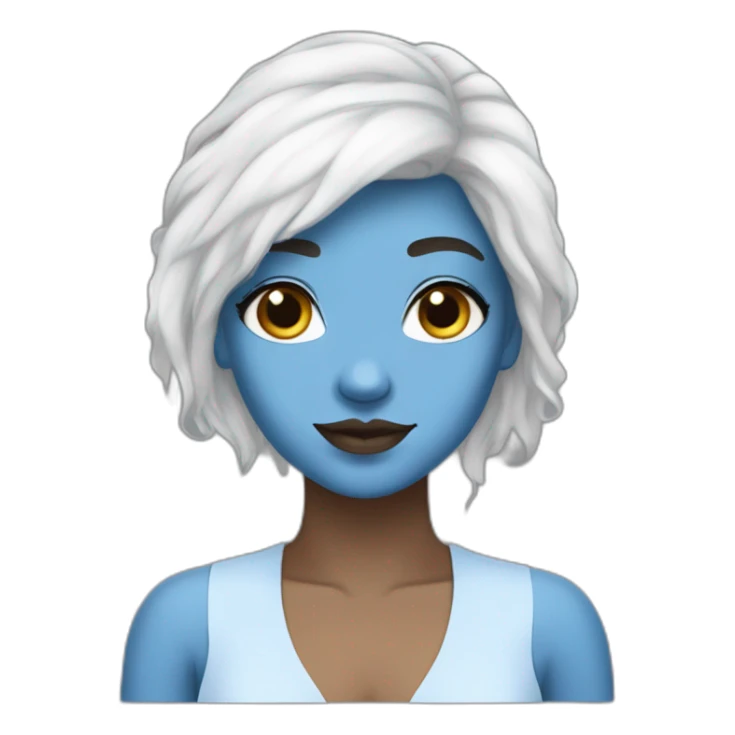 Vanessa Carlysle blue skin and white hair color sticker