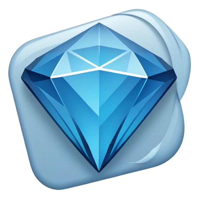 Design a sleek, minimalist emoji featuring a geometric blue diamond inspired by Arch Linux’s iconic style. Incorporate dynamic, swirling accents to symbolize dwm's tiling window manager. Subtly embed an 'A' (for Arkipon) into the design, using clean, angular lines. Use a cool gradient of blues and greys with a faint grid or window pattern in the background to evoke a modern, tech-savvy feel. sticker