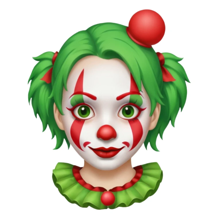 girl clown with green hair sticker