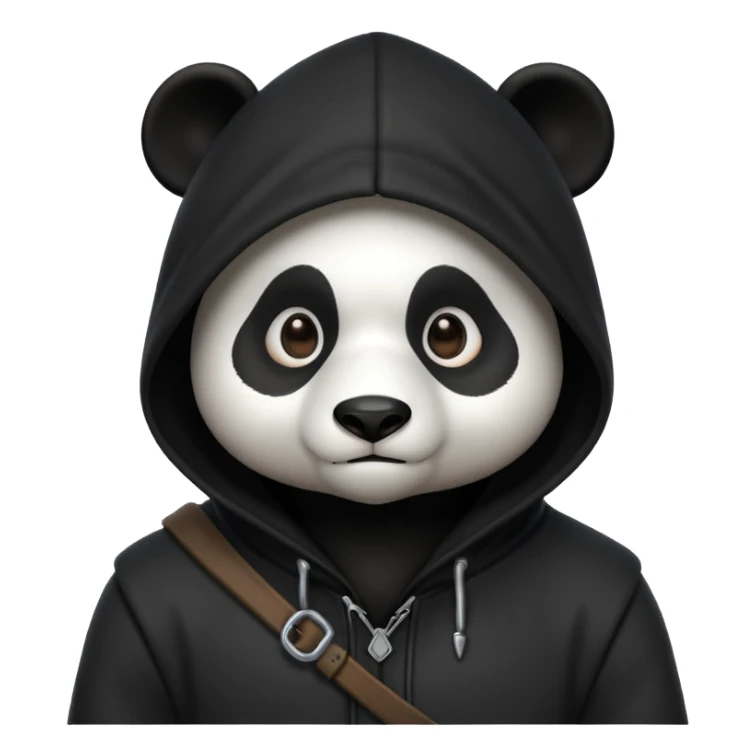 thief panda portrait, head and shoulders only, dark hood, secretive expression, stealthy burglar style, 3D cartoon, mobile game icon style, clean background, no text, no watermark
 sticker