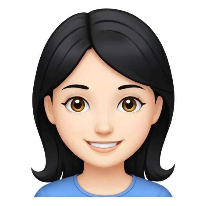 smiling girl with black hair sticker