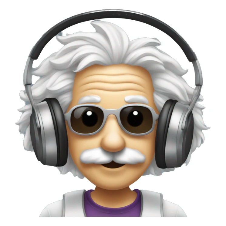 albert einstein happy listening music with wireless headphones while in the gym sticker