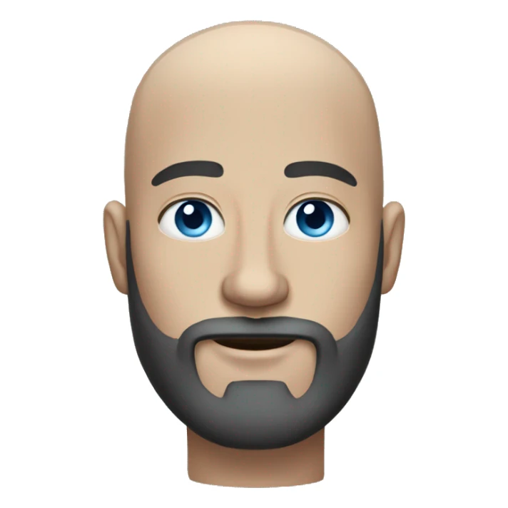 Bearded man with blue eyes and bald head sticker