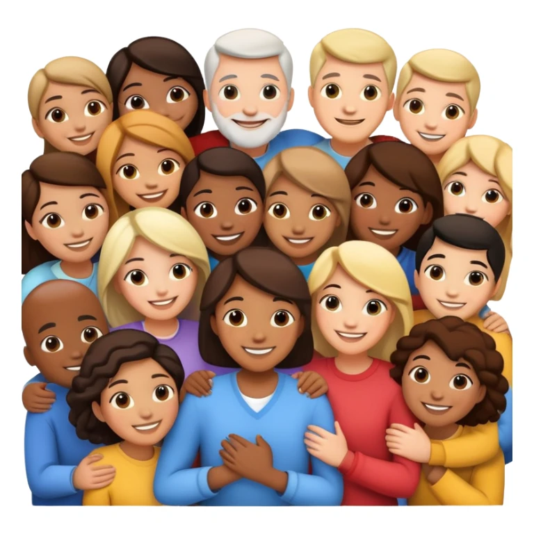 Group hug of diverse people sticker
