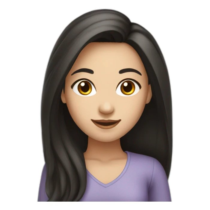 Smiling-Fair-skin-elegant-girl-with-long-dark-hair sticker