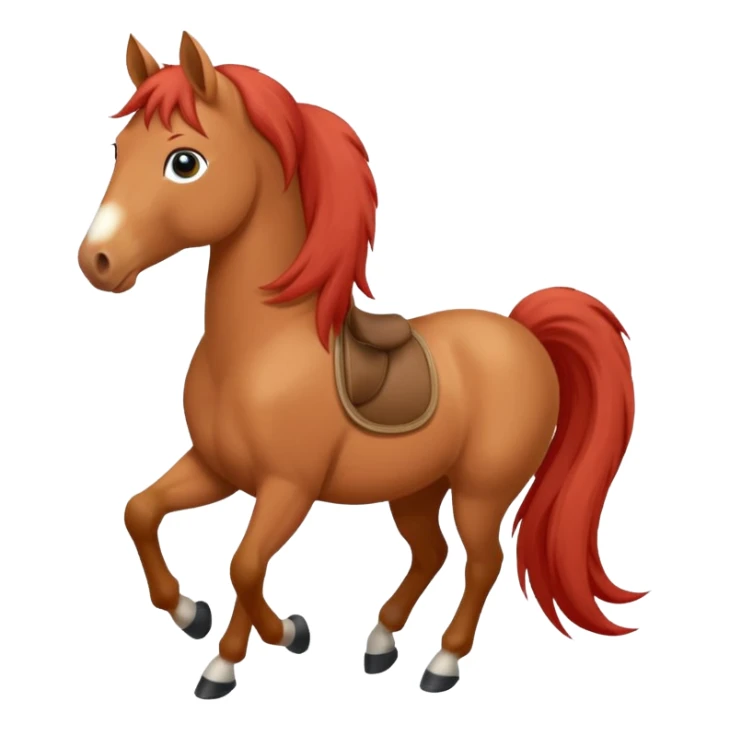 Red dun horse with same color hair and a small white marking on his face sticker