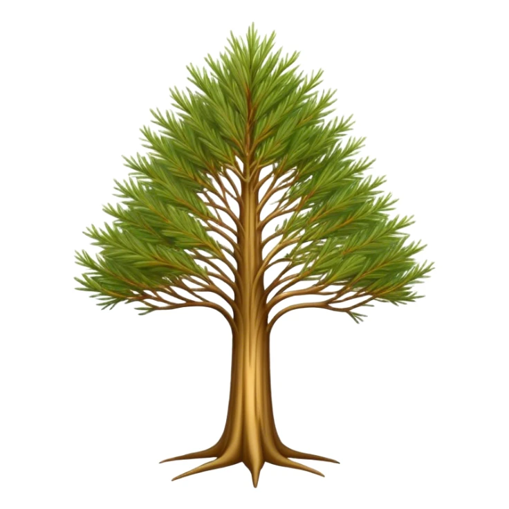 Cinematic Realistic Allocasuarina Emoji, Tall and elegant, with long, needle-like foliage that gives the tree a fine, wispy appearance. The tree’s soft, golden-brown color adds warmth to the landscape. Soft glowing outline, capturing the essence of Australian beauty, strength, and serenity in an allocasuarina tree! sticker