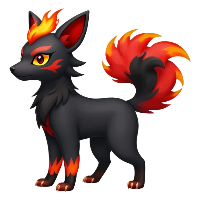 Zorua-Houndour-Fakémon-hybrid-creature (full body)  sticker