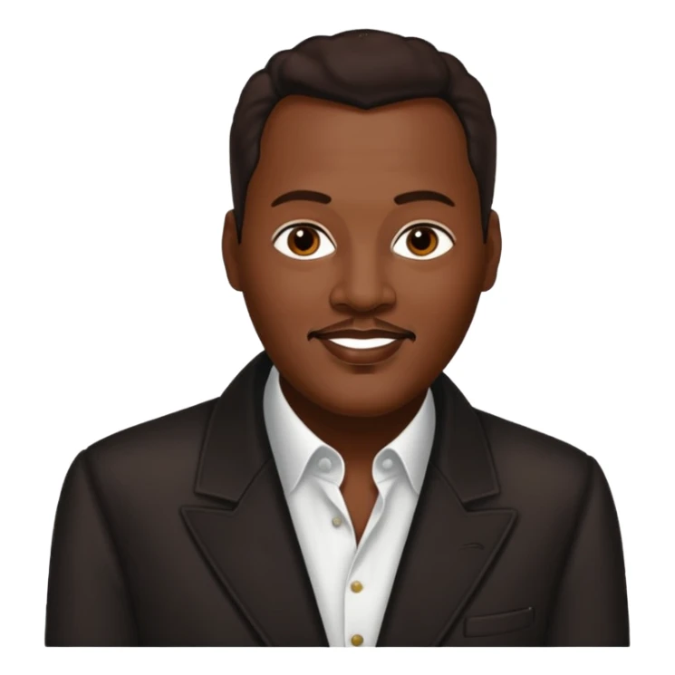 Luther Vandross with dark brown hair sticker