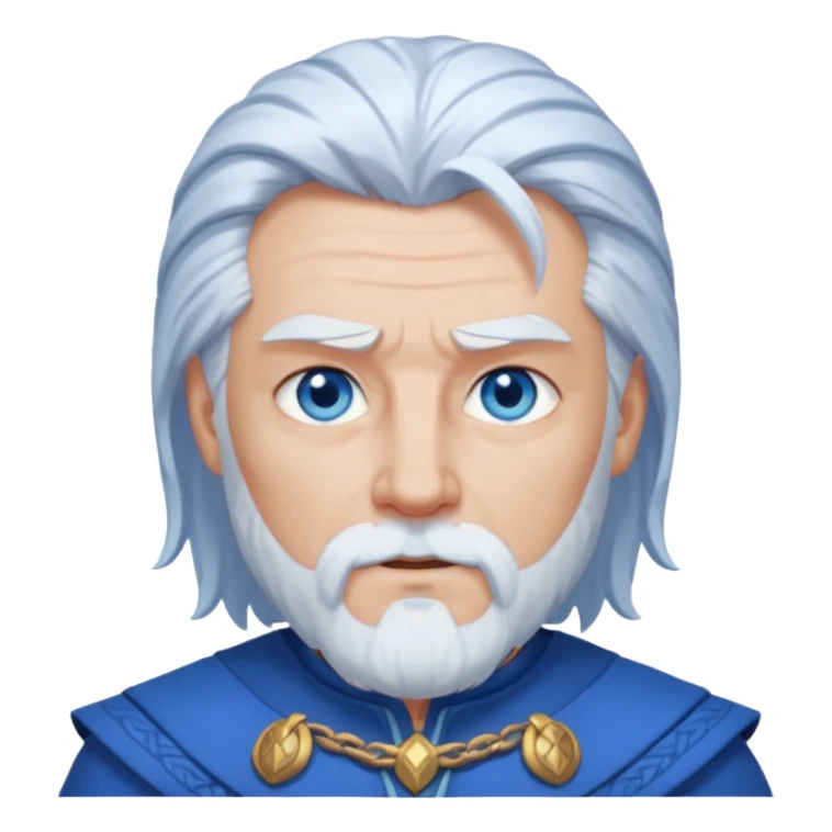 Odin with blue eyes, white hair, blue outfit sticker
