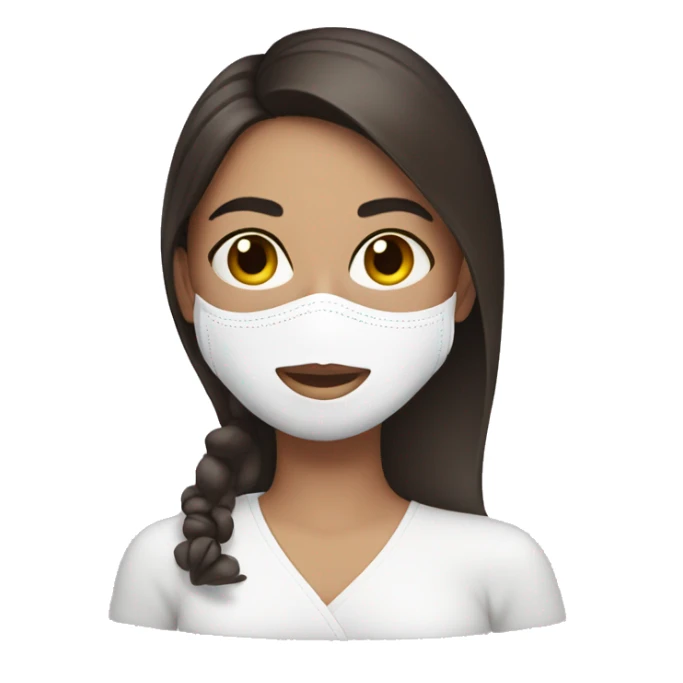 brunette girl with spa mask sticker