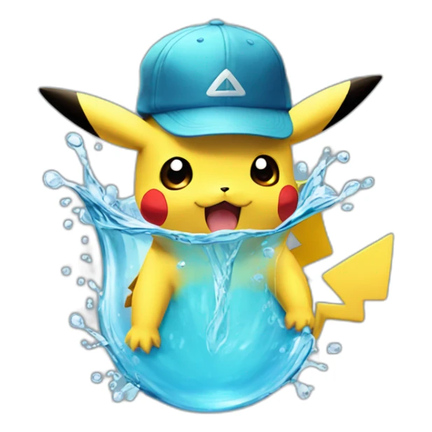 Pikachu water type sticker