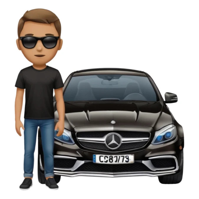 2014 mercedes c63 and person sticker