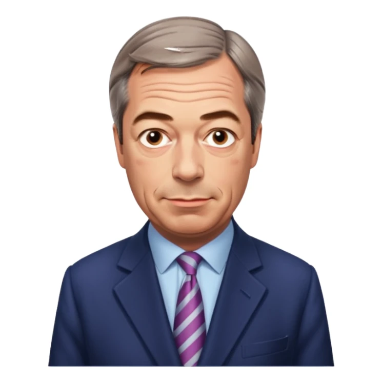 Nigel Farage, British politician, standing sticker