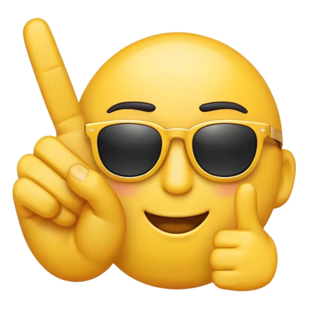 Emoji with sunglasses sticking up the middle finger sticker