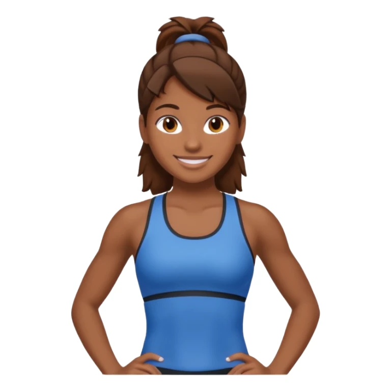 Gym girl brown skin and brown hair  sticker