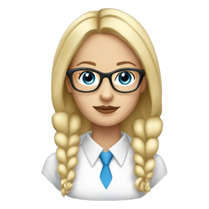 proffesional-woman-blonde-glasses-blue eyes-mesy bun sticker