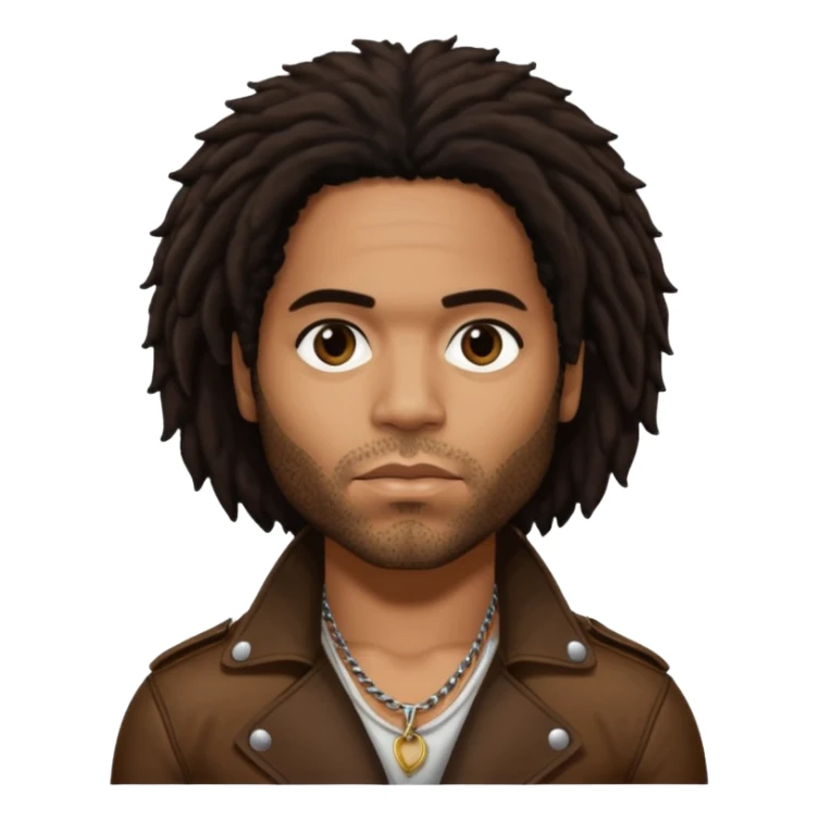 Lenny Kravitz with long dark brown hair sticker