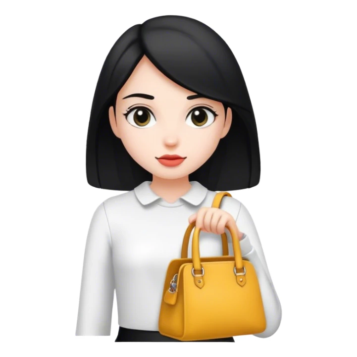Girl with bag guess white-black colour sticker
