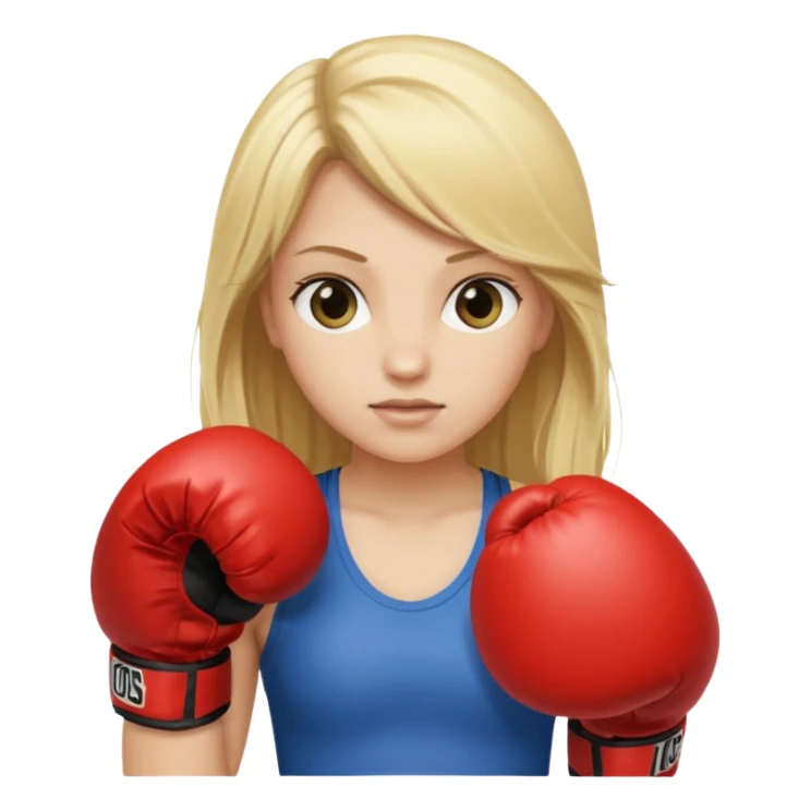 Blonde girl with long hair in boxing gloves sticker