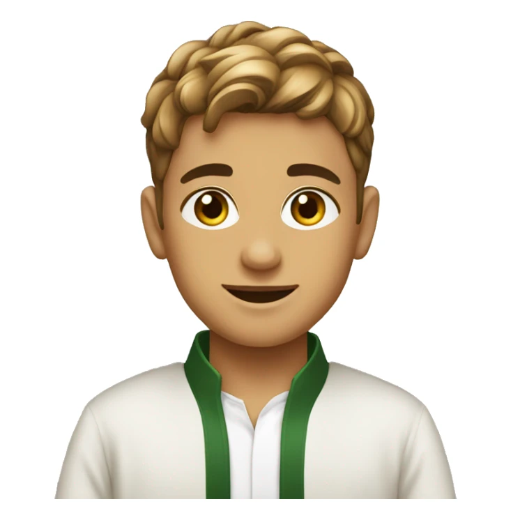 A boy wearing Eid utensils with a fashionable look sticker