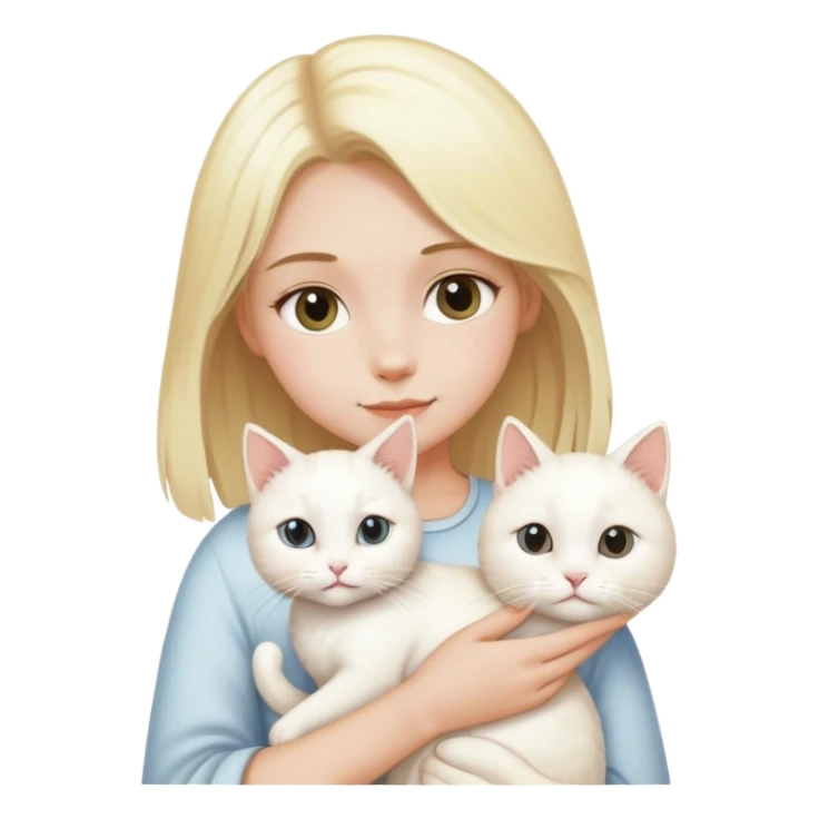 a girl blond hair with white cat sticker