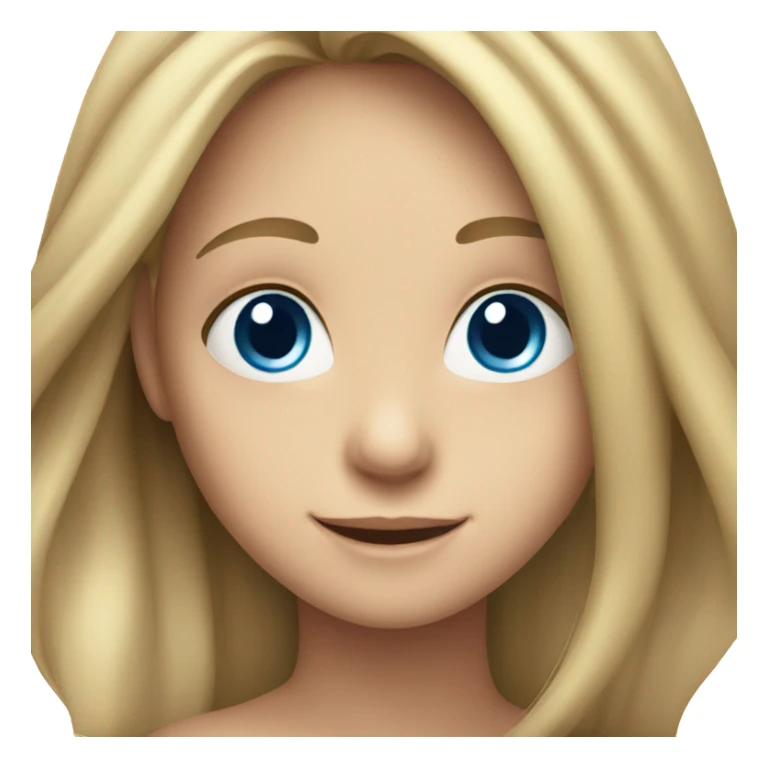 smiling girl with long hair and blue eyes sticker