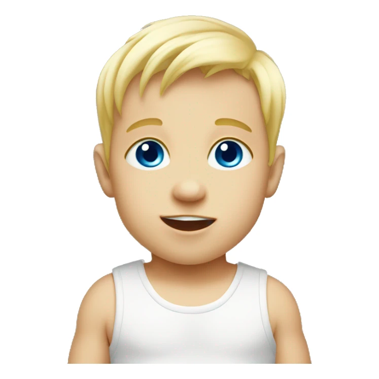 Blonde Baby boy with blue eyes  sticker