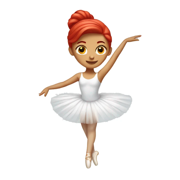 White ballerina with red hair sticker