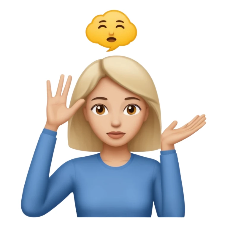 decision gesture women hand on  top of the head sticker