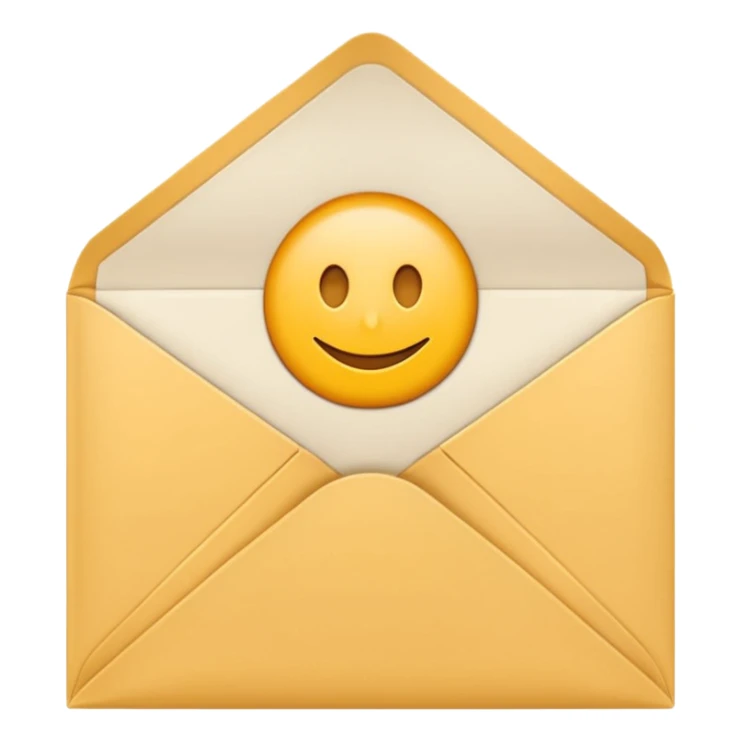 A simple emoji-style icon of a white manila envelope with subtle paper texture, clean edges, and a small graduation NUMBER  2022-photo icon on the front, graduation icon  sticker