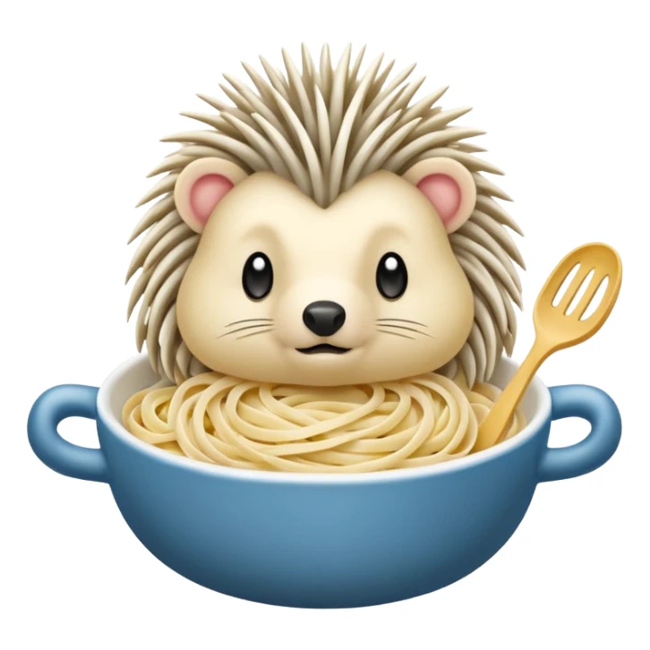 Porcupine holding fettuccine Alfredo  sticker