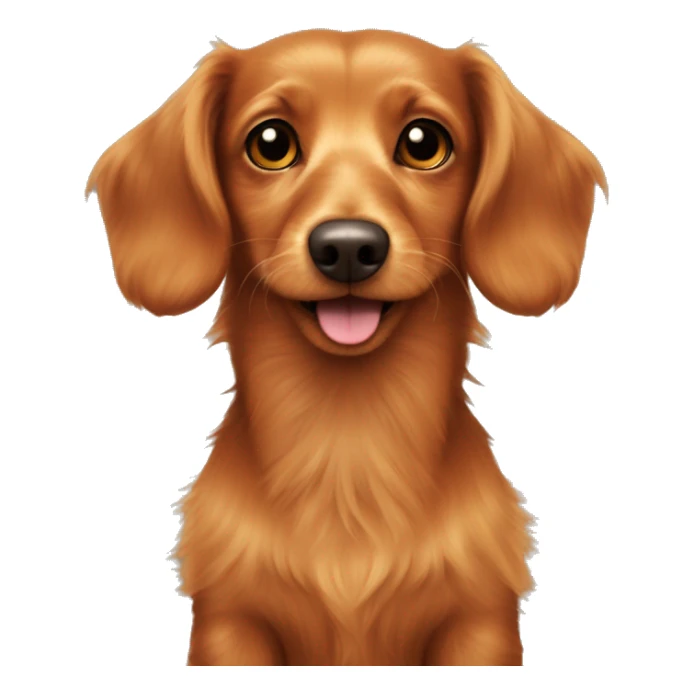 Scruffy ginger dachsund with dark brown eyes and brown eyelashes very cute  sticker