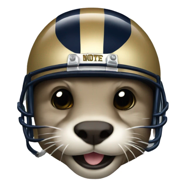 Otter wearing Notre dame helmet sticker
