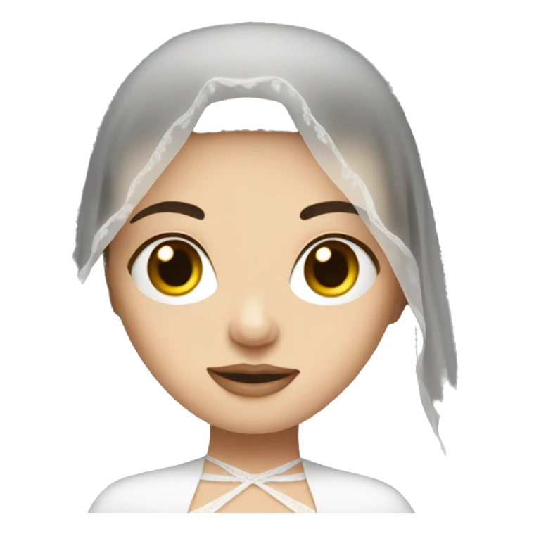 White brunette girl in veil sticker