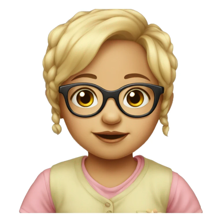 Baby girl with glasses sticker
