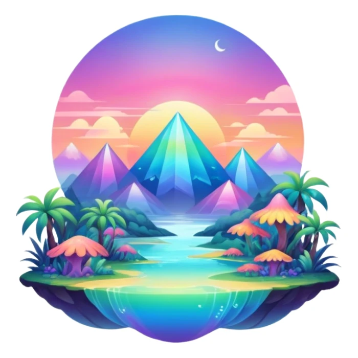 divine complex gradients aesthetic-scenery-Fakémon-creature sticker