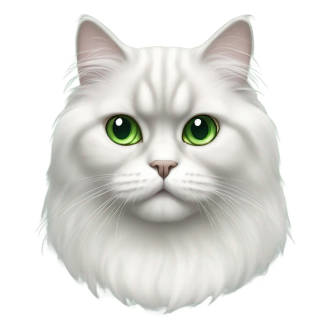 White and gray Persian cat with green eyes sticker