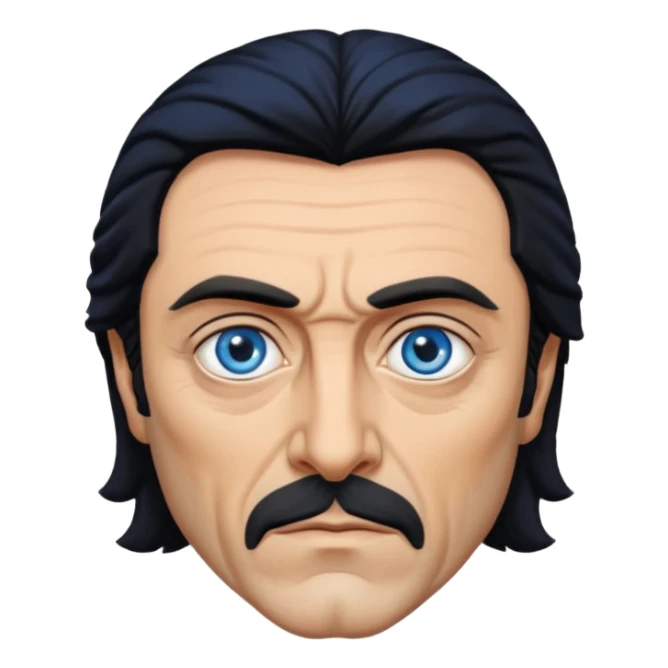 Ian McShane with blue eyes, black hair sticker