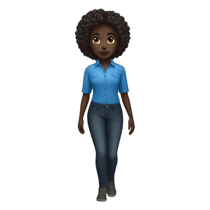 darkskin girl blue shirt sticker