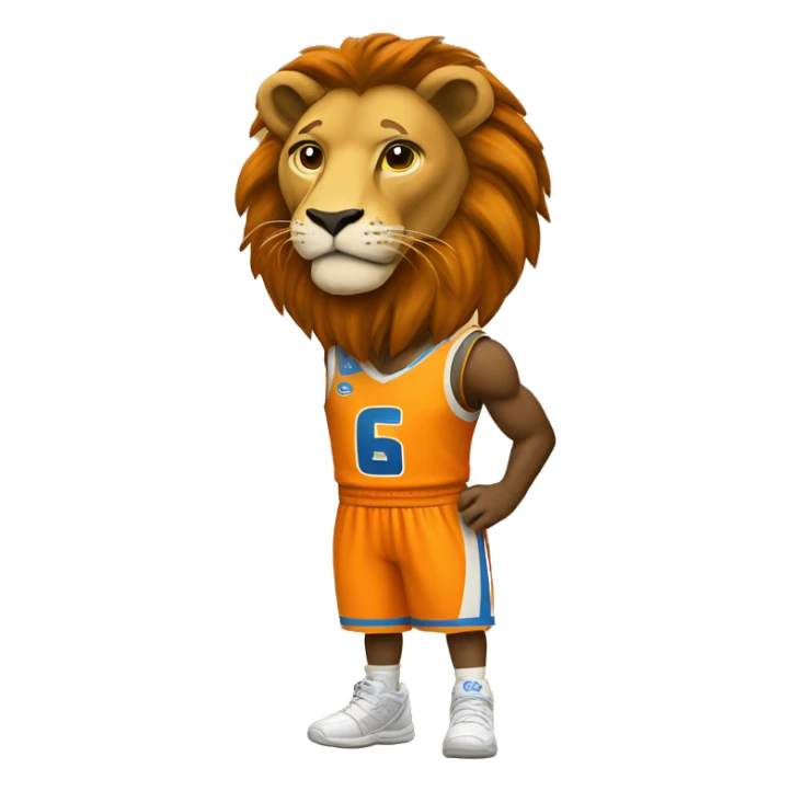 Lion with SU basketball uniform on sticker